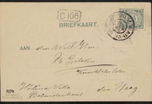 Postcard to Philip Zilcken