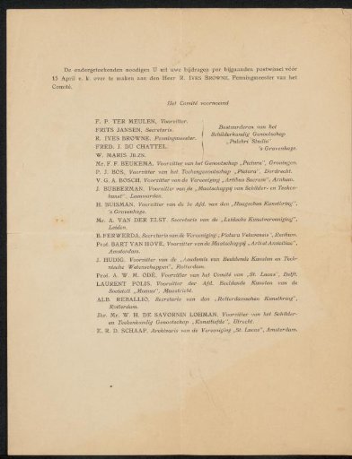 Letter to Philip Zilcken