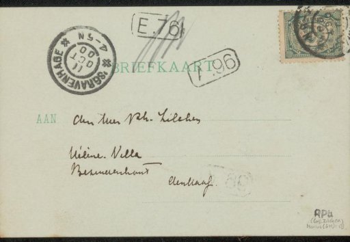 Postcard to Philip Zilcken