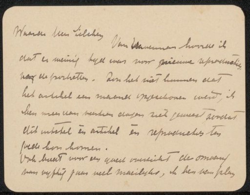 Letter to Philip Zilcken