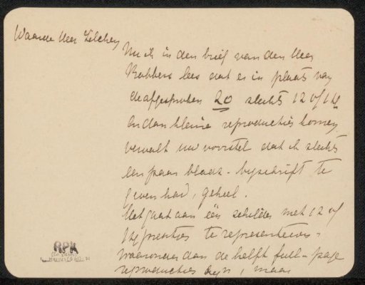 Letter to Philip Zilcken