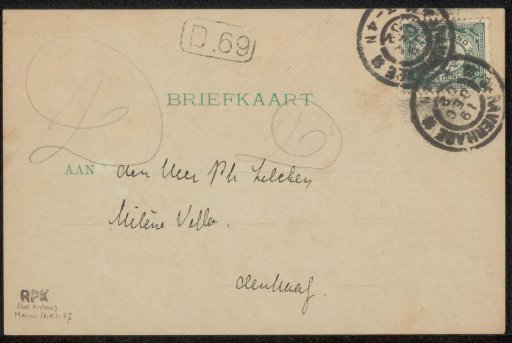 Postcard to Philip Zilcken