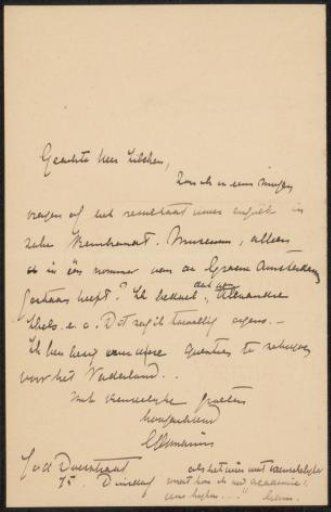 Letter to Philip Zilcken