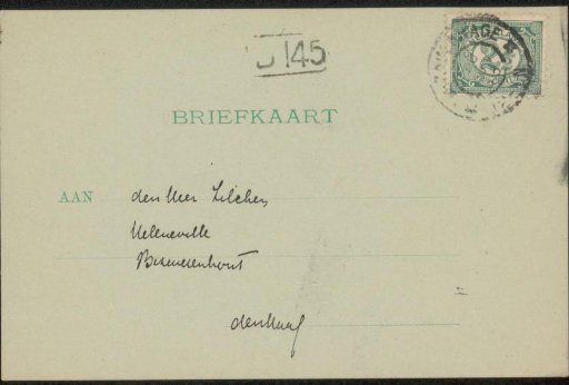 Postcard to Philip Zilcken