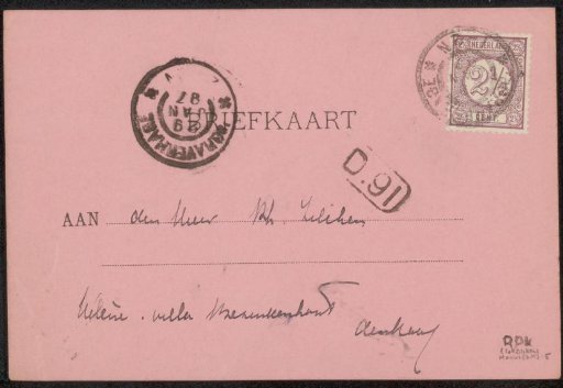 Postcard to Philip Zilcken