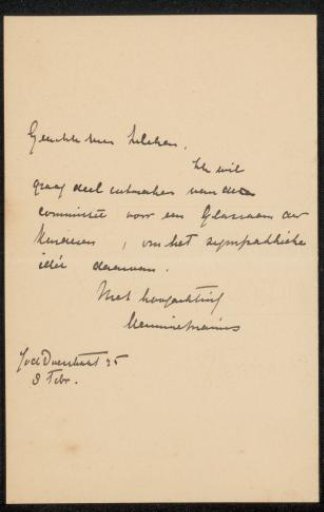 Letter to Philip Zilcken