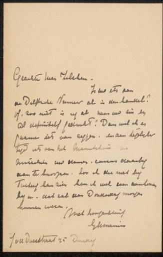 Letter to Philip Zilcken