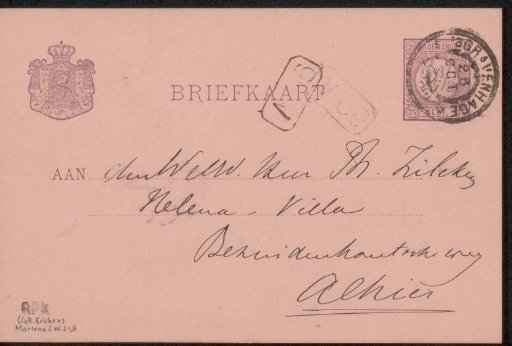 Postcard to Philip Zilcken
