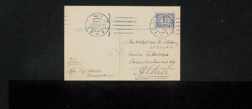 Postcard addressed to Philip Zilcken