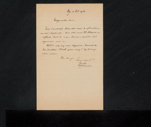 Letter for Philip Zilcken