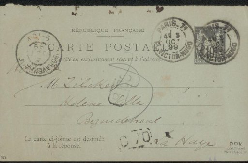 Postcard to Philip Zilcken