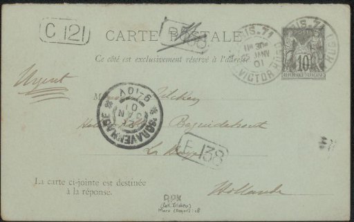 Postcard to Philip Zilcken