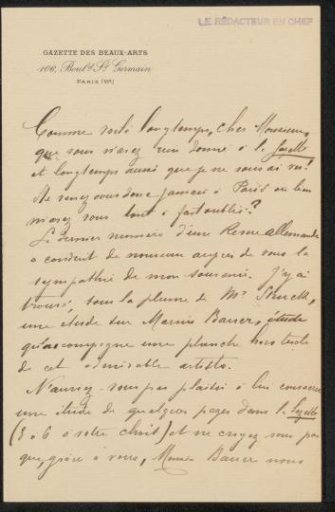 Letter to Philip Zilcken