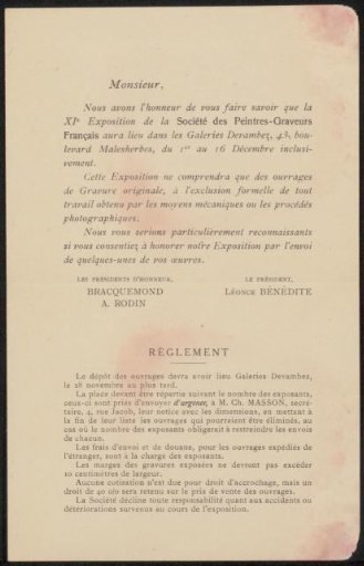 Invitation to Philip Zilcken