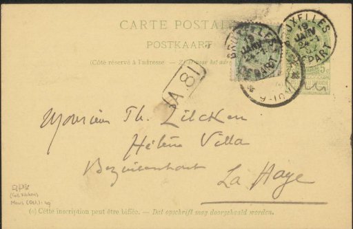 Postcard to Philip Zilcken