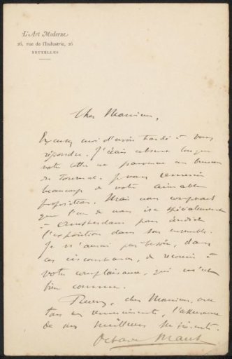 Letter to Philip Zilcken