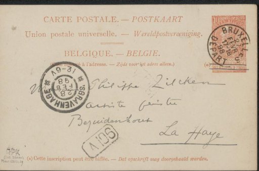 Postcard to Philip Zilcken