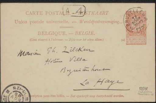 Postcard to Philip Zilcken