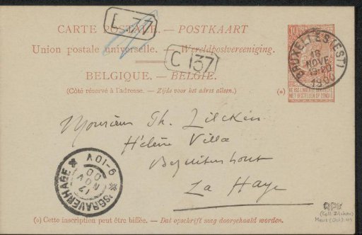 Postcard to Philip Zilcken