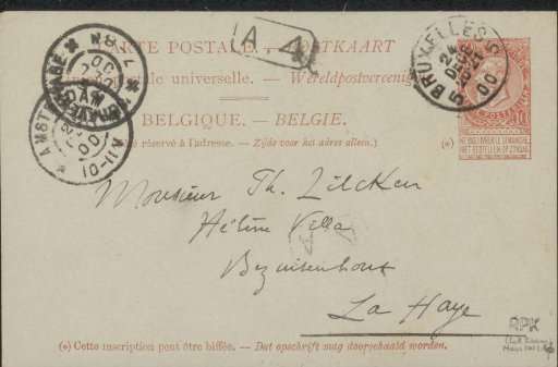 Postcard to Philip Zilcken