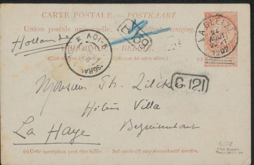 Postcard to Philip Zilcken