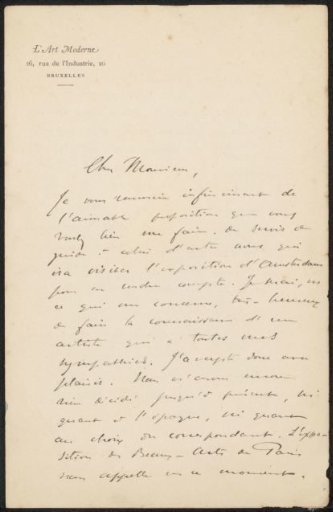 Letter to Philip Zilcken