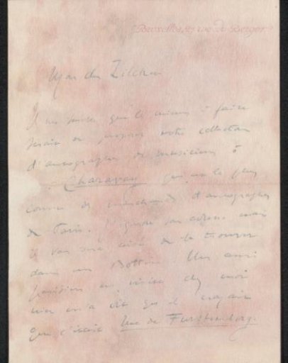 Letter to Philip Zilcken