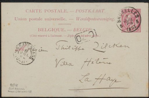 Postcard to Philip Zilcken