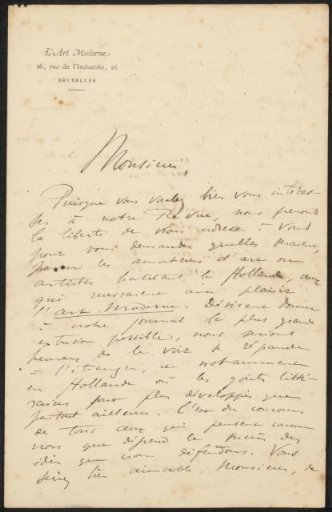 Letter to Philip Zilcken