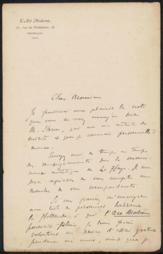 Letter to Philip Zilcken