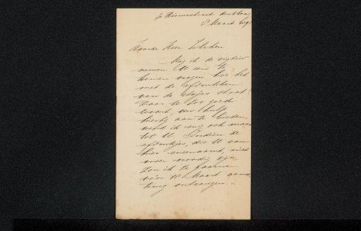 Letter to Philip Zilcken