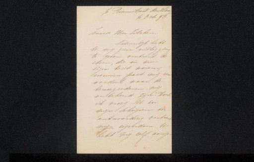 Letter to Philip Zilcken
