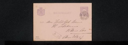 Briefkaart aan Philip Zilcken