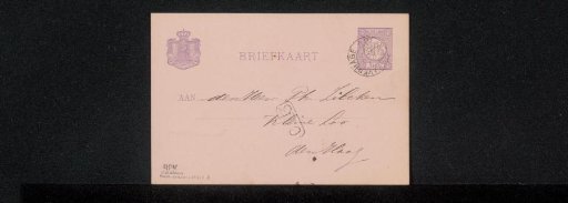 Briefkaart aan Philip Zilcken