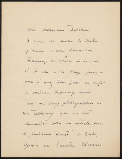 Letter to Philip Zilcken