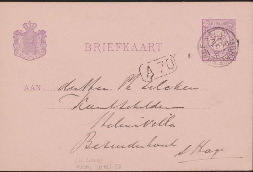 Postcard to Philip Zilcken