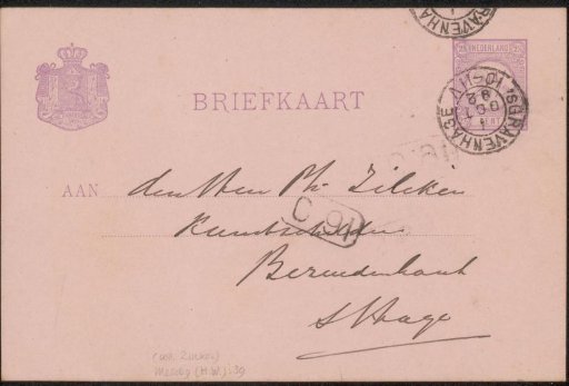 Postcard to Philip Zilcken