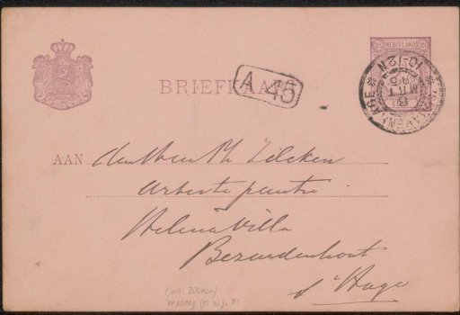 Postcard to Philip Zilcken