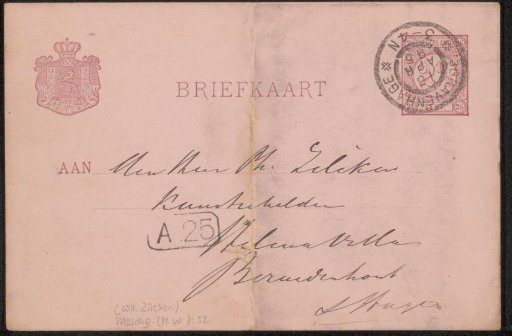 Postcard to Philip Zilcken