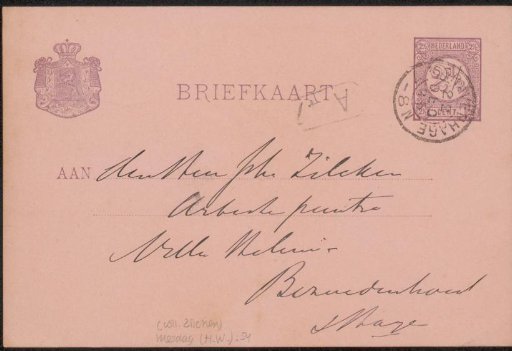 Postcard to Philip Zilcken