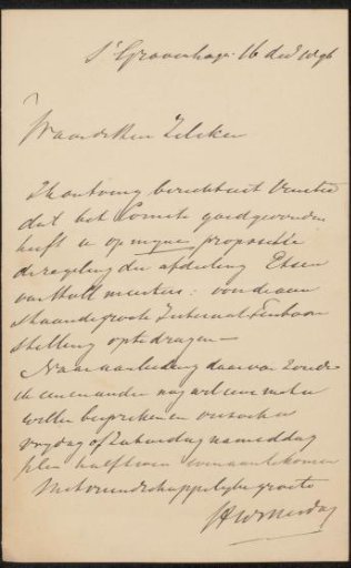 Letter to Philip Zilcken