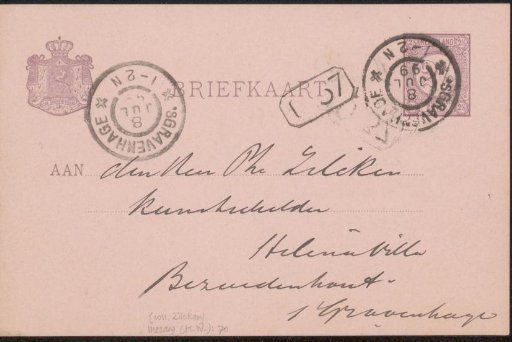 Postcard to Philip Zilcken
