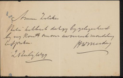 Letter to Philip Zilcken