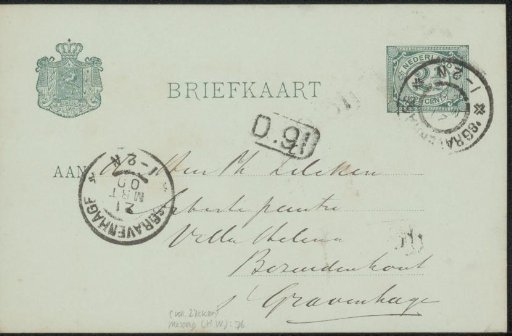 Postcard to Philip Zilcken