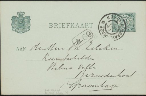 Postcard to Philip Zilcken