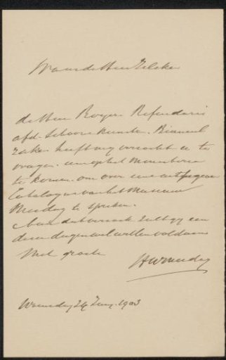 Letter to Philip Zilcken
