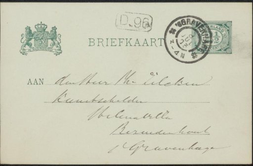 Postcard to Philip Zilcken