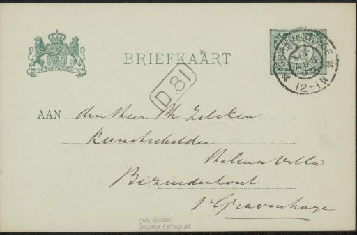 Postcard to Philip Zilcken