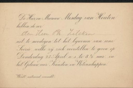 Invitation to Philip Zilcken