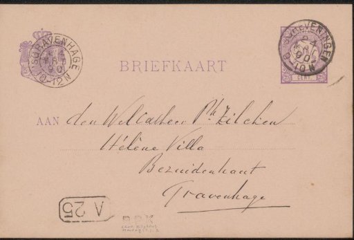 Postcard to Philip Zilcken